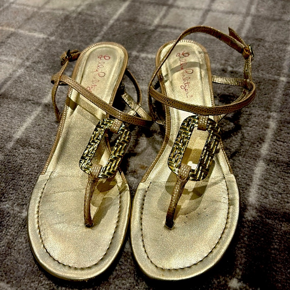 Lilly Pulitzer Gold Sandals